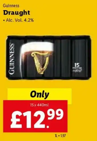 Lidl Gulnness Draught offer