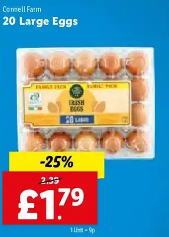Lidl Connell Farm 20 Large Eggs offer