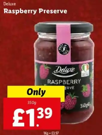 Lidl Deluxe Raspberry Preserve 350g offer