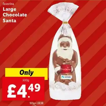 Lidl Large Chocolate Santa 500g offer