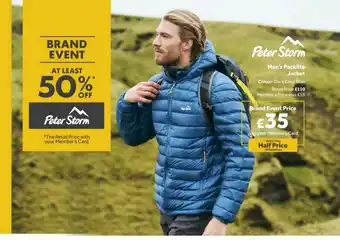 GO Outdoors Peter Storm Men's Packlite Jacket offer