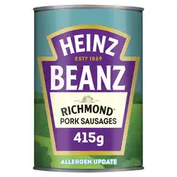 Iceland Heinz Baked Beans & Richmond Pork Sausages 415G offer