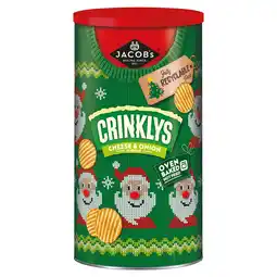 Iceland Jacob's Crinklys Cheese & Onion Baked Snacks Christmas Tub 200g offer