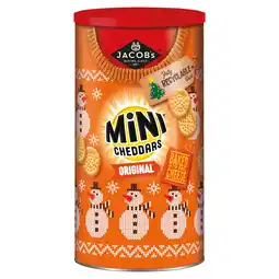 Iceland Jacob's Mini Cheddars Original Cheese Baked Snacks Christmas Tub 260g offer