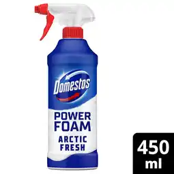 Iceland Domestos Toilet & Bathroom Cleaner Spray Power Foam Arctic Fresh 450 ml offer