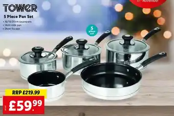 Lidl Tower 5 Piece Pan Set offer
