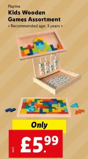 Lidl Kids Wooden Games Assortment offer