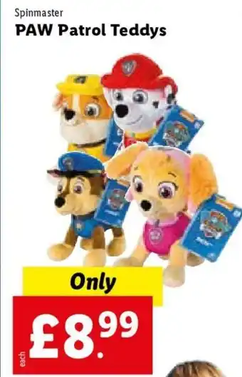Lidl Paw Patrol Teddys offer