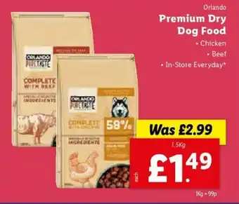 Lidl Premium Dry Dog Food 1.5kg offer
