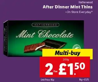 Lidl After Dinner Mint Thins 200g offer