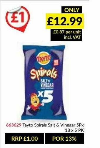 Musgrave MarketPlace Tayto Spirals Salt & Vinegar offer