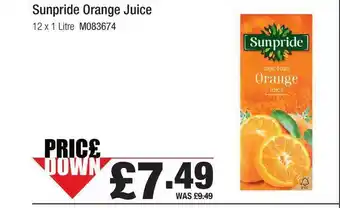 Booker Wholesale Sunpride Orange Juice offer