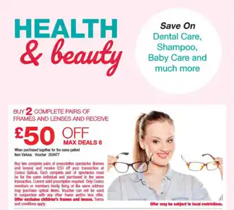 Costco Buy 2 Complete Pairs Of Frames And Lenses And Receive £50 Off offer