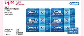 Costco Oral B Pro Expert Toothpaste offer