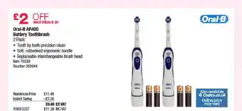 Costco Oral-B AP400 Battery Toothbrush offer