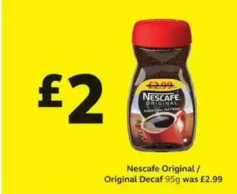 SuperValu Nescafe Original - Original Decaf 95g offer