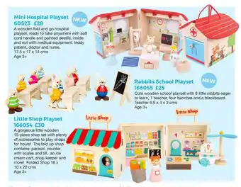 Mini Hospital Playset Little Shop Playset Rabbits School Playset