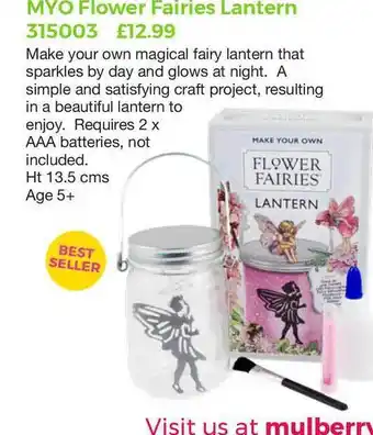 Mulberry Bush MYO Flower Fairies Lantern offer