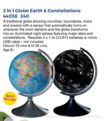 2 In 1 Globe Earth & Constellations
