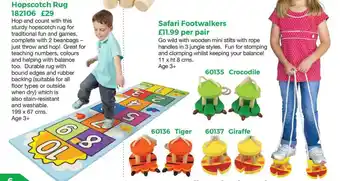 Mulberry Bush Hopscoth Rug , Safari Footwalkers offer