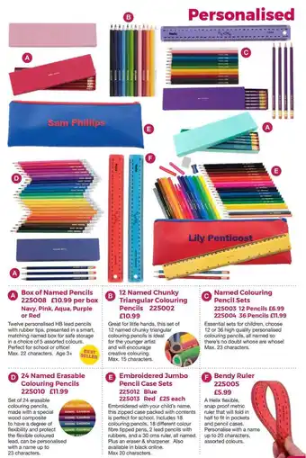 Mulberry Bush Box Of Named Pencils , 12 Named Chunky Triangular Colouring Pencils , Named Of Colouring Pencil Set , 24 Named Of Erasable Co offer
