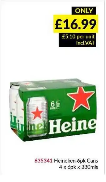 Heineken 6Pk Cans