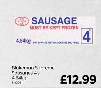 Bestway Blakeman Supreme Sausages 4's offer