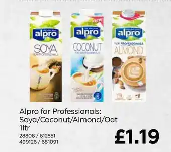 Bestway Alpro For Professionals Soya-Coconut -Almond-Oat offer