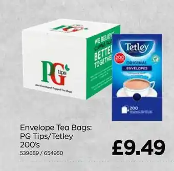 Bestway Envelope Tea Bags PG Tips-Tetley offer