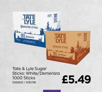 Bestway Tate & Lyle Sugar Stick White -Demerara 1000 Stick offer