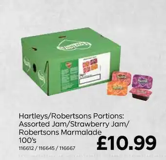 Bestway Hartleys-Robertsons Portions Assorted Jam-Straberry Jam-Robertsons Marmalade offer