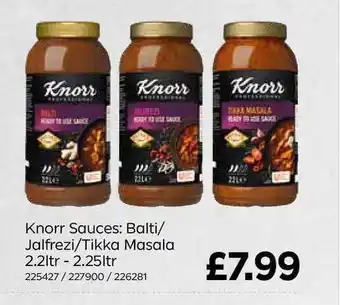 Bestway Knorr Sauces Balti-Jalfrezi-Tikka Masala offer