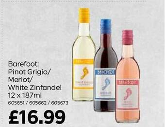 Bestway Barefoot Pinot Grigio-Merlot-White Zinfandel offer