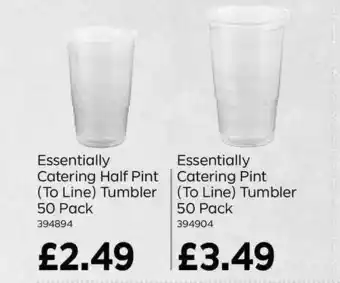 Bestway Essentially Catering Half Pint Tumbler Pint Tumbler offer