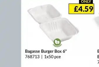 Musgrave MarketPlace Bagasse Burger Box 6 offer