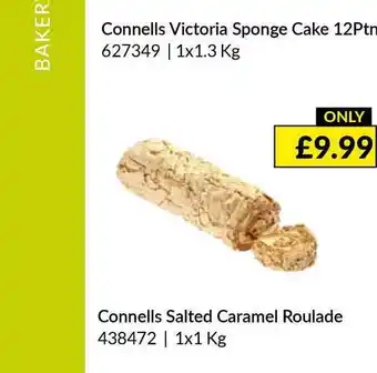 Musgrave MarketPlace Connells Victoria Sponge Cake , Connells Salted Caramel Roulade offer