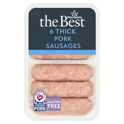 Morrisons Morrisons The Best 6 Thick Pork Sausages offer
