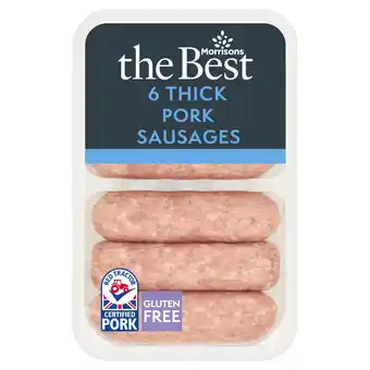 Morrisons Morrisons The Best 6 Thick Pork Sausages offer