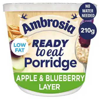 Morrisons Ambrosia Ready to Eat Porridge Pot with Apple & Blueberry Layer offer