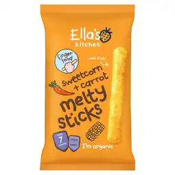 Morrisons Ella's Kitchen Sweetcorn and Carrot Melty Sticks Baby Snack 7+ Months offer