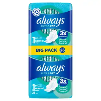 Morrisons Always Ultra Normal (Size 1) Sanitary Towels Wings 26 pads offer