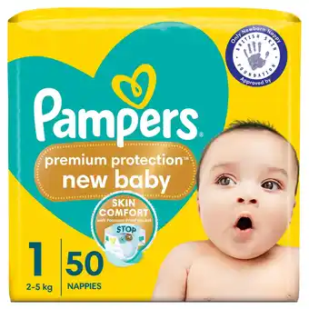 Morrisons Pampers Premium Protection New Baby Size 1 50 Nappies Essential Pack offer