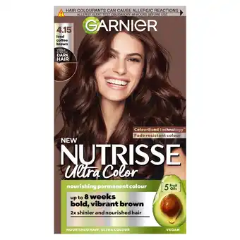 Morrisons Garnier Nutrisse Ultra Iced Coffee Brown 4.15 Permanent Hair Dye offer
