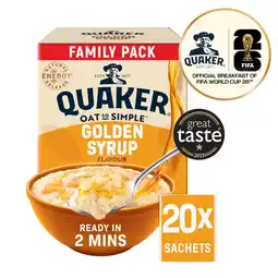 Iceland Quaker Oat So Simple Golden Syrup Big Pack Porridge Sachets 20x36g offer