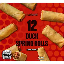 Iceland Iceland 12 Duck Spring Rolls 300g offer