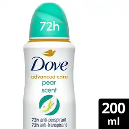 Morrisons Dove Advanced Antiperspirant Deodorant Pear & Aloe Vera Aerosol offer