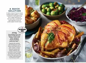 Asda Free Range Corn Fed Roast In Bag Bronze Turkey Crown With Pork Honey & Thume Stuffing offer
