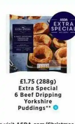 Asda Extra Special 6 Beef Dripping Yorkshire Puddings offer