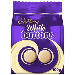 Iceland Cadbury White Buttons Chocolate Bag 110g offer