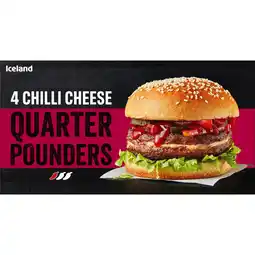 Iceland Iceland 4 Chilli Cheese Quarter Pounders 454g offer
